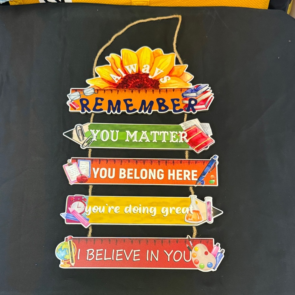 Colorful Inspirational Wall Hanging Always Remember You Matter You Belong Here